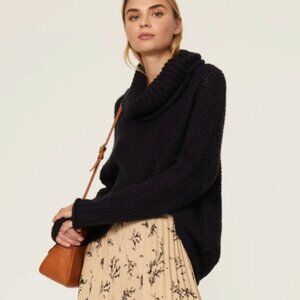 The Odells Slouch OVERSIZED Turtleneck Sweater Small Black